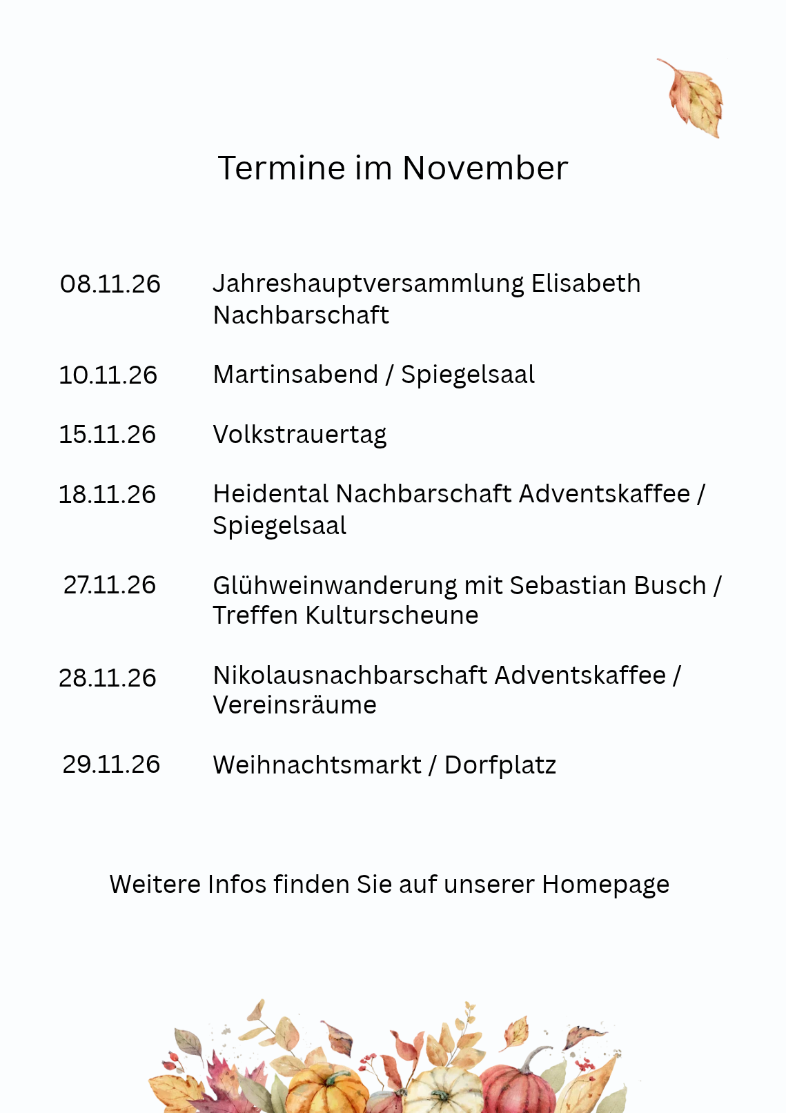 Wichtige Termine und Veranstaltungen(9)